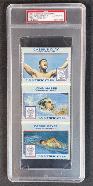 1983 Hostess Olympians Clay/Naber/Meyer Hand Cut Panel PSA Authentic