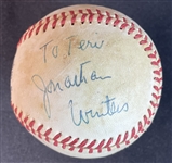 Jonathan Winters Actor Signed ONL Feeney Baseball JSA