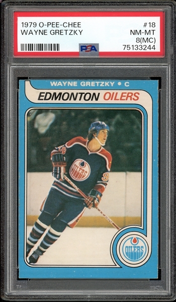 1979 O-Pee-Chee #18 Wayne Gretzky PSA 8 NM-MT (MC)