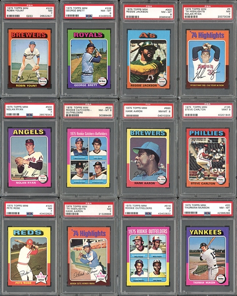 1975 Topps Mini High Grade Complete Set Entirely PSA Graded With 7.5 GPA