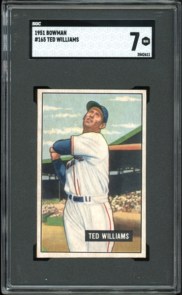 1951 Bowman #165 Ted Williams SGC 7 NM