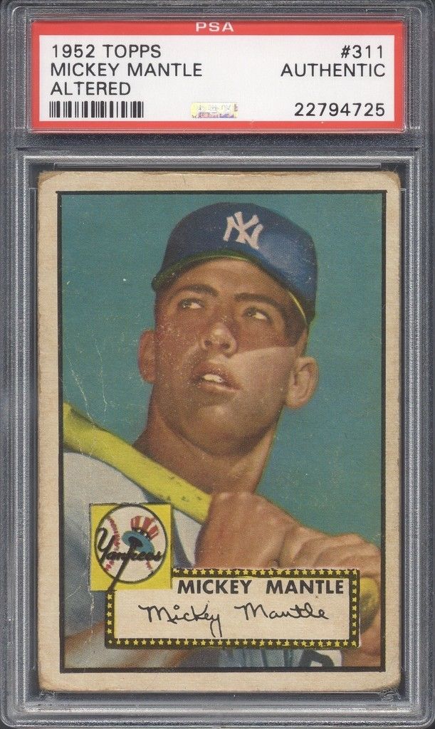 sell your sports cards, win a 1952 topps Mickey Mantle card