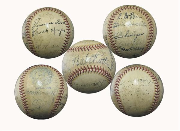 1934 Tour Japan Ball, signed by 25 players; Babe Ruth, Jimmie Foxx 