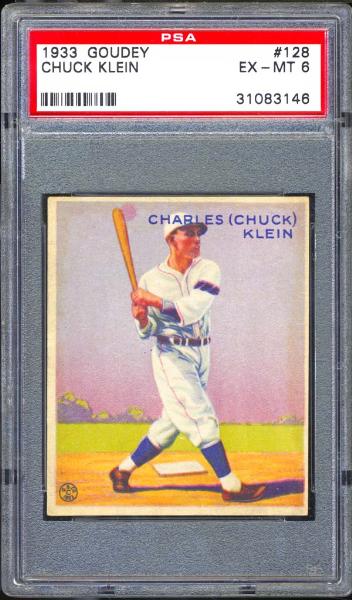 1933 Goudey #128 Chuck Klein PSA 6 EX-MT