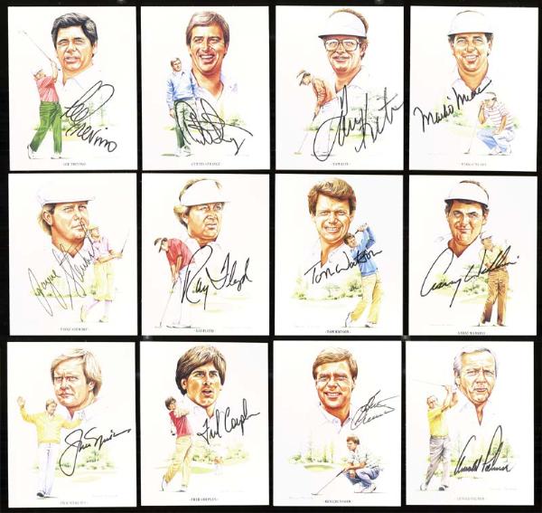1990 Imperial Publishing American Golfers Group of Two 20-card Complete Sets with 16 Autographs: Payne Stewart, Strange, Trevino, Nicklaus, etc.