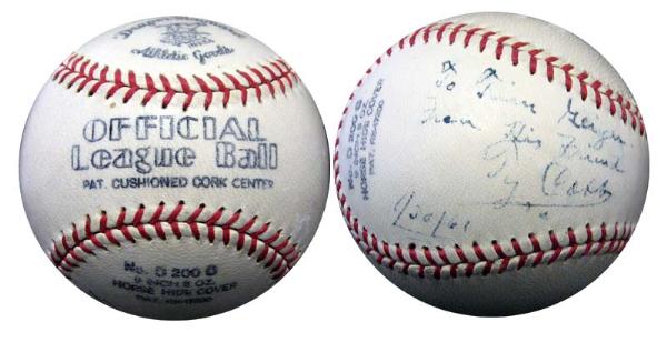 Ty Cobb Single Signed Ball "1961" PSA/DNA