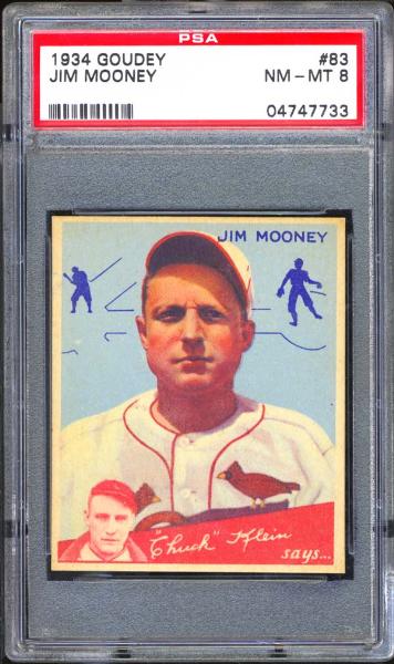 1934 Goudey #83 Jim Mooney PSA 8 NM/MT