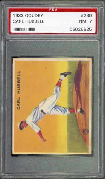 1933 Goudey #230 Carl Hubbell PSA 7 NM