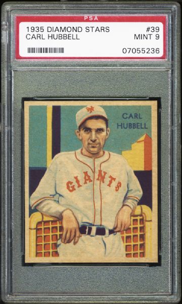 1935 Diamond Stars #39 Carl Hubbell PSA 9 MINT