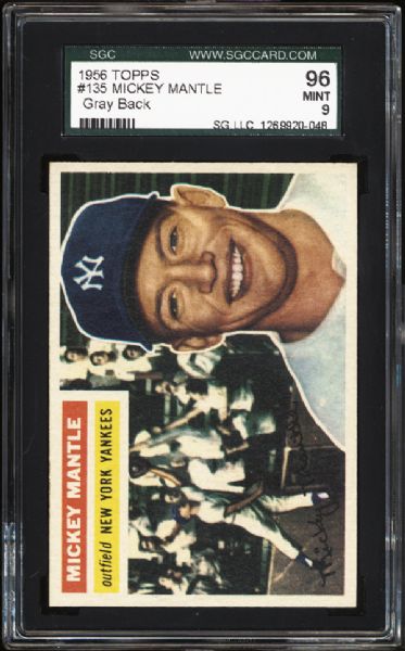 1956 Topps #135 Mickey Mantle SGC 96 MINT 9