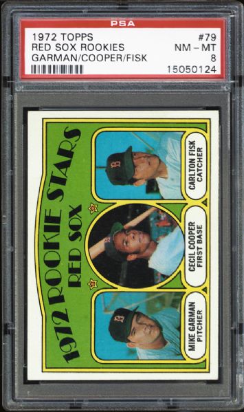 1972 Topps #79 Red Sox Rookies (Fisk) PSA 8 NM/MT