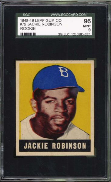 1948 Leaf #79 Jackie Robinson SGC 96 MINT 9