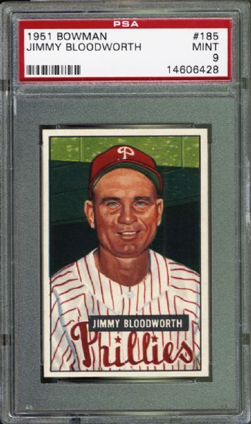 1951 Bowman #185 Jimmy Bloodworth PSA 9 MINT
