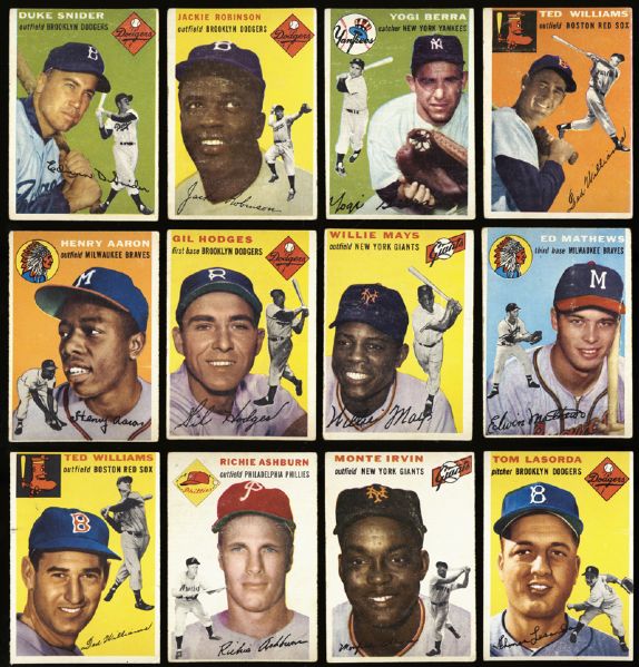 1954 Topps Near Complete Set 248/250 with Many Extras