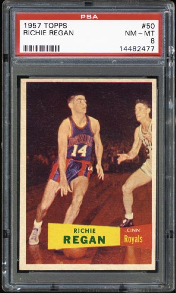 1957 Topps #50 Richie Regan PSA 8 NM/MT