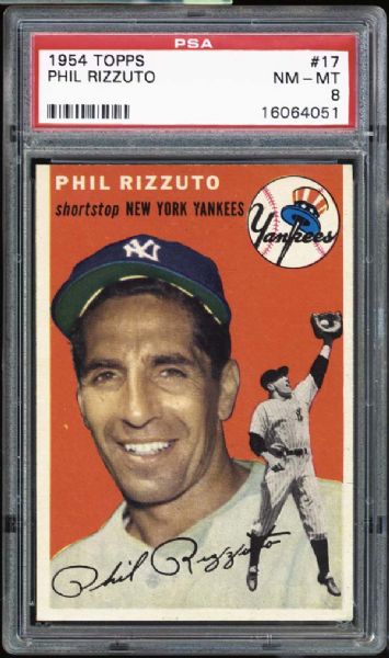 1954 Topps #17 Phil Rizzuto PSA 8 NM/MT