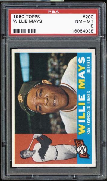 1960 Topps #200 Willie Mays PSA 8 NM/MT