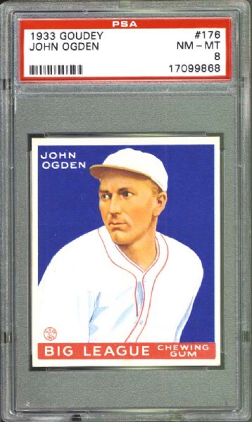 1933 Goudey #176 John Ogden PSA 8 NM/MT