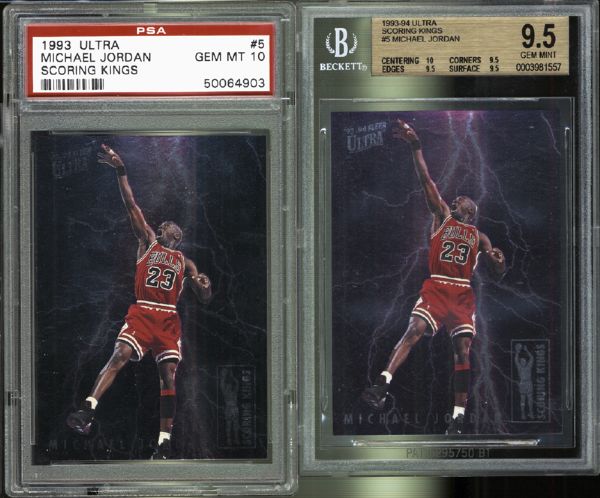 1993 Fleer Ultra Scoring Kings #5 Michael Jordan Group of 2 PSA 10 & BGS 9.5 GEM MINT