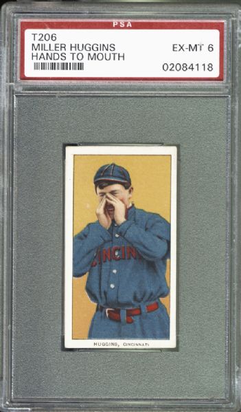 1909-11 T206 Miller Huggins "Hands at Mouth" PSA 6 EX/MT
