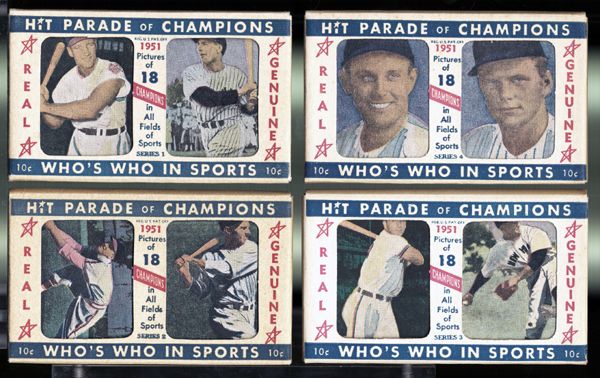 1951 Berk Ross Group of 2 Complete 72 Card Baseball Sets