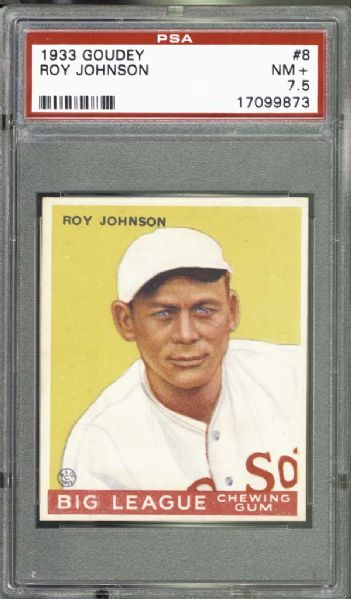 1933 Goudey #8 Roy Johnson PSA 7.5 NM+