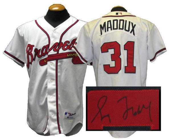 2002 Greg Maddux Atlanta Braves Game-Used Autographed Home Jersey