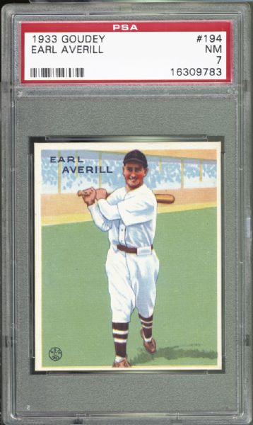 1933 Goudey #194 Earl Averill PSA 7 NM