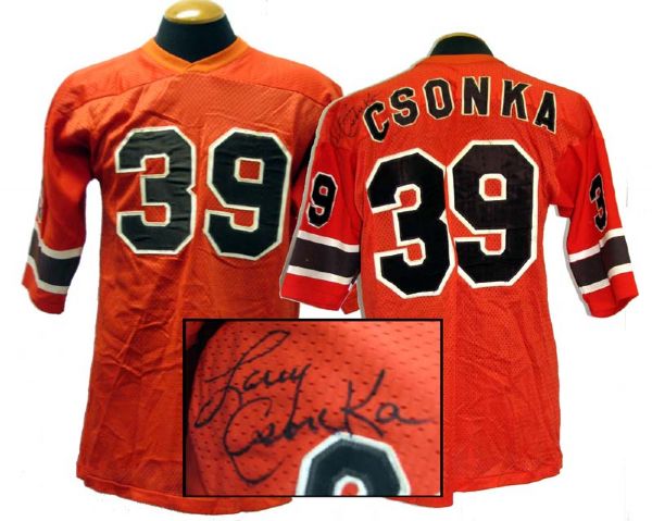 1975 Larry Csonka WFL Memphis Southmen Game-Used Autographed Jersey