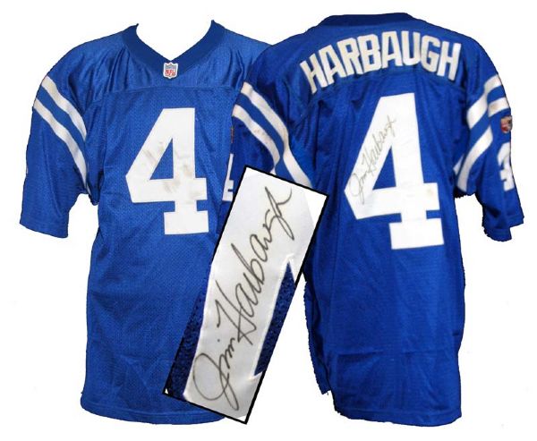 1990s Jim Harbaugh Indianapolis Colts Game-Used Autographed Home Jersey