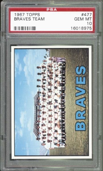 1967 Topps #477 Braves Team PSA 10 GEM MINT