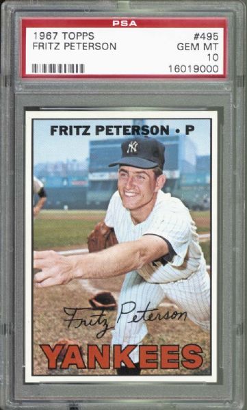 1967 Topps #495 Fritz Peterson PSA 10 GEM MINT