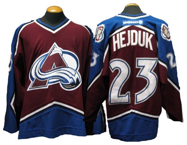 2002-03 Milan Hejduk Colorado Avalanche Game-Used Road Jersey