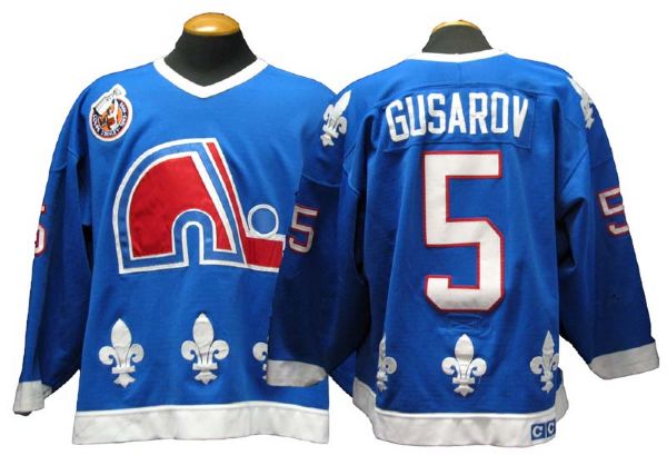 1992-93 Alexei Gusarov Quebec Nordiques Game-Used Road Jersey