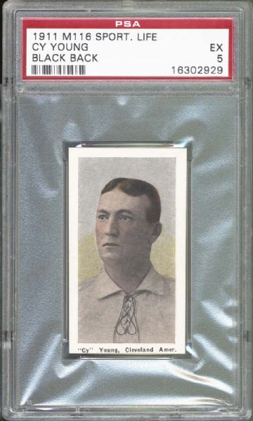 1911 M116 Sporting Life Cy Young "Black Back" PSA 5 EX