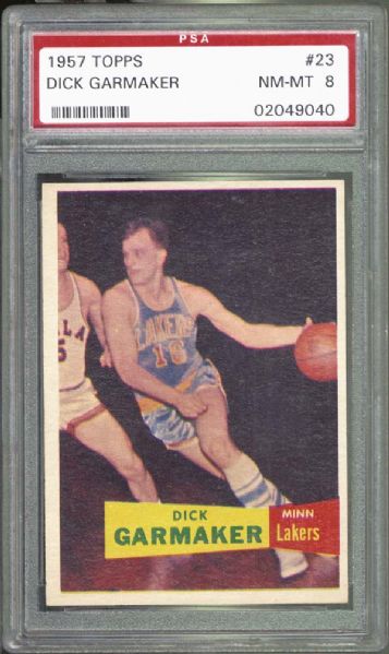 1957 Topps #23 Dick Garmaker PSA 8 NM/MT