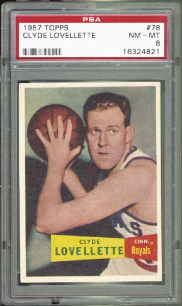 1957 Topps #78 Clyde Lovellette PSA 8 NM/MT