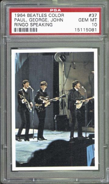 1964 Beatles Color #37 Paul, George, John, Ringo Speaking PSA 10 GEM MINT
