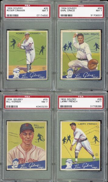 1934 Goudey Group of 14 All PSA 7 NM