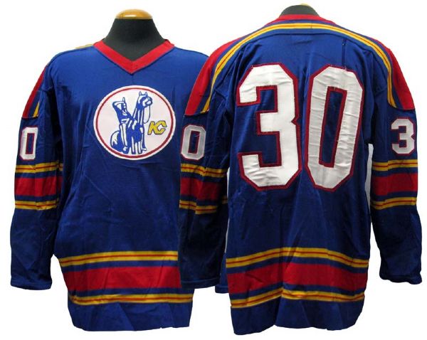 1975-76 Bill McKenzie Kansas City Scouts Game-Used Road Jersey