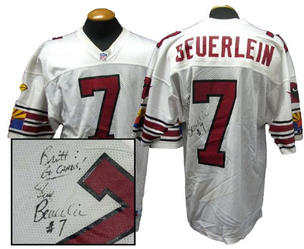 1993 Steve Beuerlein Arizona Cardinals Game-Used Signed Road Jersey