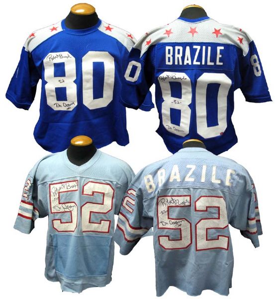 1970s Robert Brazile Lot of 2 Game-Used Double-Signed Jerseys