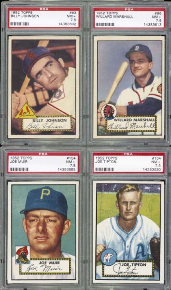 1952 Topps Baseball Group of 4 All PSA 7.5 NM+