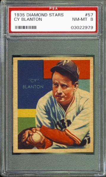 1935 Diamond Stars #57 Cy Blanton PSA 8 NM/MT
