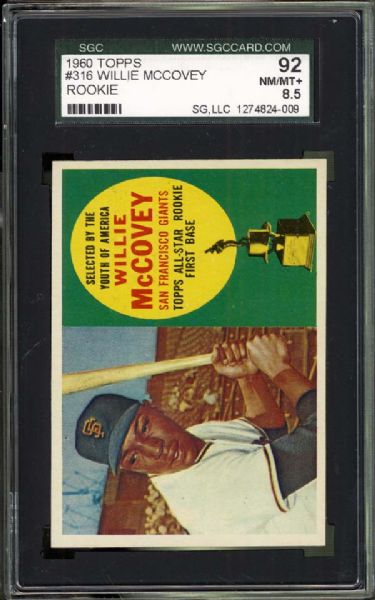 1960 Topps #316 Willie McCovey SGC 92 NM/MT+ 8.5
