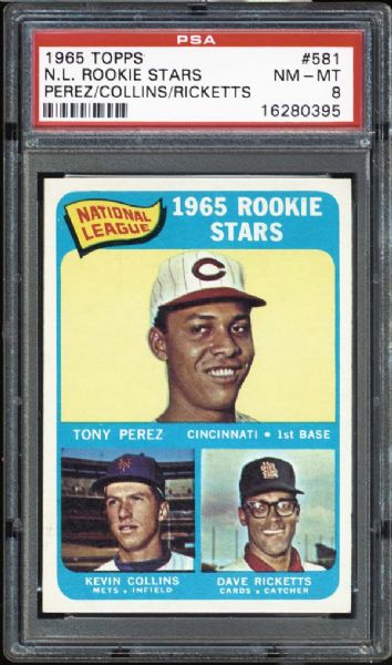 1965 Topps #581 Tony Perez PSA 8 NM/MT