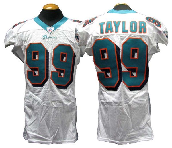 2004 Jason Taylor Miami Dolphins Game-Used Home Jersey