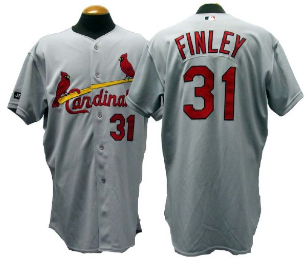 2002 Chuck Finley St. Louis Cardinals Game-Used Jersey with Special Patches