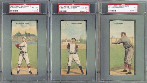 1911 T201 Mecca Double Folders Group of 3 All PSA Graded