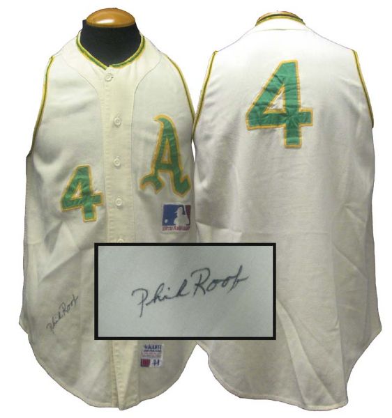 1969 Phil Roof Oakland As Game-Used Signed Jersey